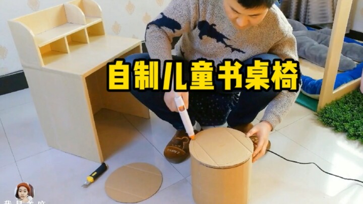 DIY expert makes a kids’ study desk and chair from cardboard boxes—save this first!