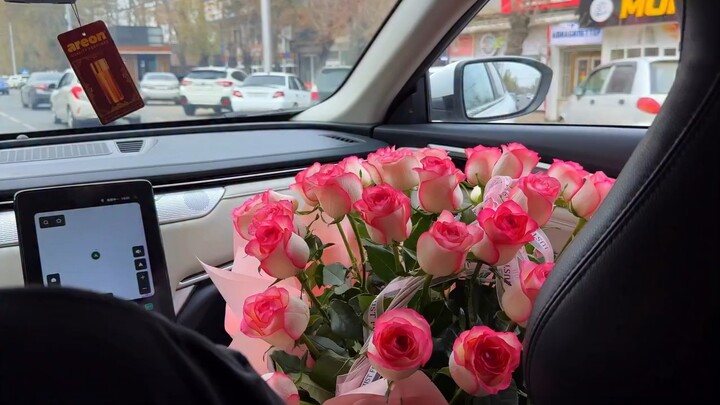 Car and Roses
