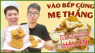 Vào bếp cùng Mẹ Thắng: Thịt chiên xù phô mai công thức chị Hải Yến Babe | #maybayvlog