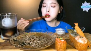 Mì soba ngâm nước đá, cục cơm, tôm chiên 6 #amthuc