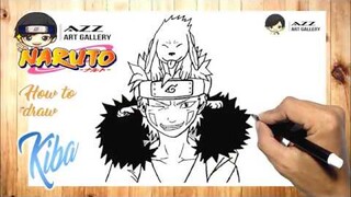 How to draw Kiba Inuzuka step by step | Naruto