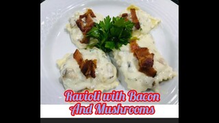 RAVIOLI WITH BACON AND MUSHROOMS 🍄