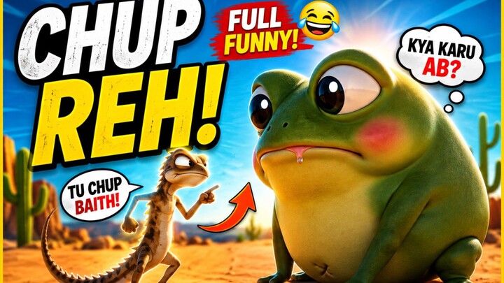 lazy lizard and funny frog