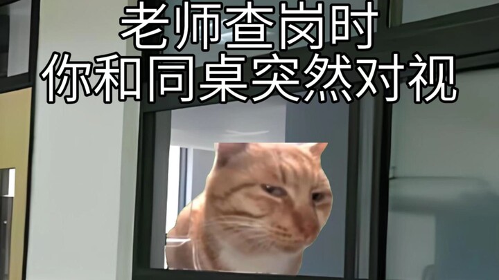 老师查岗时你和同桌突然对视