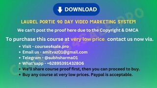 [https://Courses4sale.pro]Laurel Portie 90 Day Video Marketing System