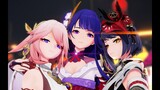 【Genshin Impact MMD/4K/60FPS】Raiden Ei & Yae Miko & Kujou Sara【虎視眈々】