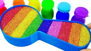 Slime membuat mainan bathtub sendok pelangi, pencerahan warna, tutorial manual kreatif untuk pendidi