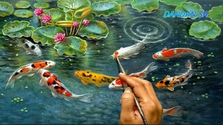 CARA MELUKIS - MENGGAMBAR IKAN KOI 9 MINIMALIS / HOW TO PAINT KOI FISH BY DANDAN SA, Tutorial 25