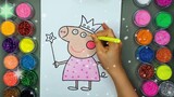 Heo Peppa 🎨 Vẽ Và Tô màu Tranh Cát Nhân  Vật Hoạt Hình Heo Peppa - Học Màu Sắc | Heo Xinh