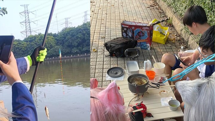 Câu cá và ăn lẩu bên bờ sông tại triển lãm truyện tranh!