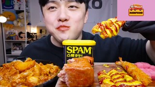Mukbang thịt spam Hàn Quốc phần 4 #anngon