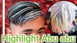 highlight rambut pria - warna abu abu
