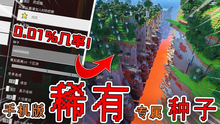 0.01% chance rare seed? Exclusively for mobile players—highly recommended! [Minecraft]