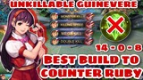 GUINEVERE BEST BUILD TO COUNTER RUBY - UNKILLABLE GUINEVERE - TUTORIAL - EMBLEM SETUP - MLBB