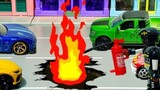 Animasi Mobil Mainan: Truk Pickup, Truk Pemadam Kebakaran, dan Ambulans