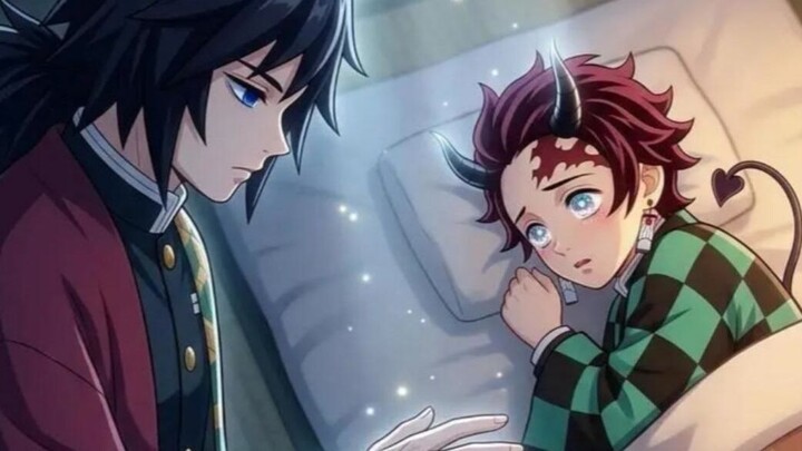 [Yi Tan] Giyu Tomioka thinks that Tanjiro, now a succubus, keeps “going” after him, so he grabs him 