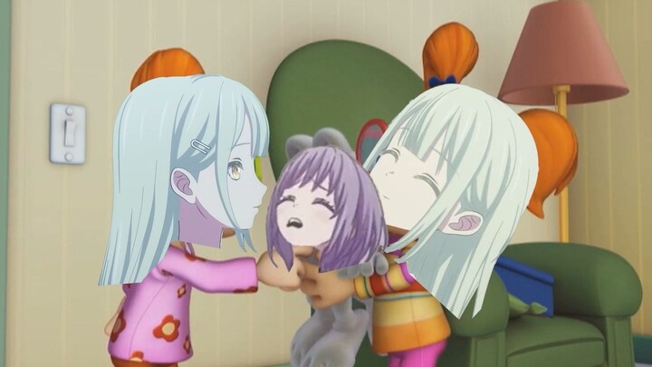 เหมียวเหมิงถูกแมวสุดที่รักของเธอ เสี่ยวโม่ จับได้