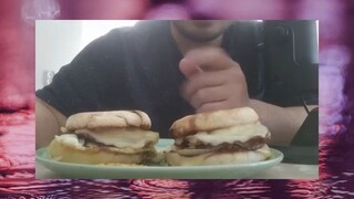 ASMR Eating Sounds - Homemade Egg McMuffin CLOSE UP