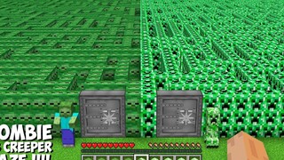 อะไรคือเขาวงกตที่ใหญ่ที่สุดในการเลือก ZOMBIE VS CREEPER ใน Minecraft สุดยอดความลับของเขาวงกต !