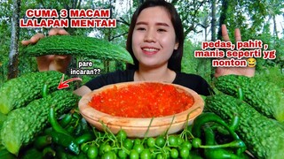 MUKBANG PARE MENTAH CABE MENTAH LALAPAN LEUNCA TANPA NASI#mukbanglalapanmentah#rawvegetables