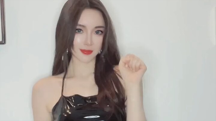 Black leather beauty hot dance