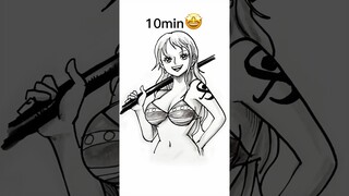 How to Draw NAMI in 30Sec,1,3,5,10Min,1Hr #onepiece