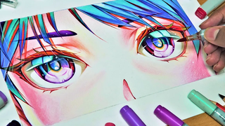 HOW TO COLOR ANIME EYES (COPIC & PENCILS) "Basic Anatomy" ภาพประกอบมังงะ