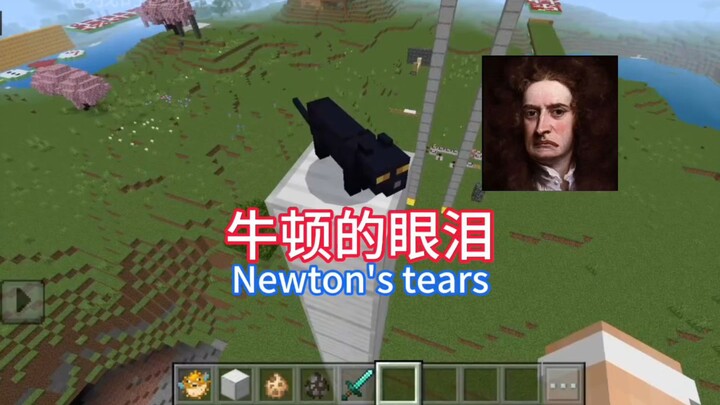 Air mata Newton, ketika Newton menyaksikan berbagai eksperimen yang ia lakukan di Minecraft.