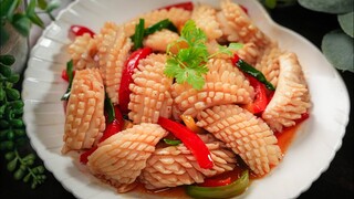 Mách bạn cách cắt mực tuyệt đẹp làm món MỰC XÀO nhìn là muốn ăn | How to cut Squid