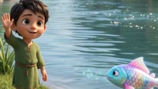 Tazbi and the Magical Rainbow Fish by the River