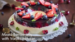 Mixed Berries Jelly with Vanilla mousse