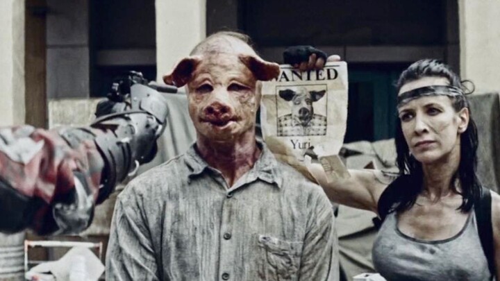 In the future society, humans are herded like livestock while pig-headed beings rule all—only by sla