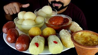 BENGALI DESSERTS 🤤! RASGULLA, RAJVOG, LADDU, SHAHI CHAMCHAM, SHAHI JALEBI, GULAB JAMUN, DAHI MUKBANG