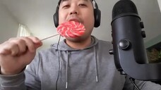 ASMR Huge Strawberry Lollipop 🍭 Mouth Sounds & Licking 🍭
