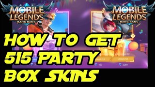 HOW TO GET 515 PARTY BOX SKINS - FREE AND WITH DIAMONDS