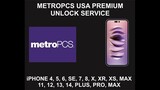 MetroPCS USA Premium Unlock Service, For iPhone All Models