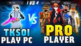 TK Sói Chơi PC Vs Pro Players || Free Fire 1 Vs 4 Ở Góc Nhìn Người Xem