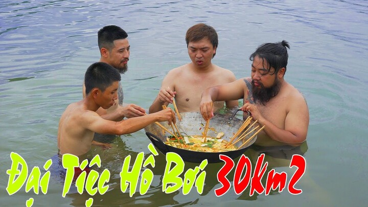 Đại Tiệc Hồ Bơi Lớn Nhất Thế Giới - Bể Bơi 30km2 - Lương Sơn Bạc VLOG