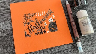 Làm Thiệp Halloween Bằng Bút Keo Và Bột Kim Tuyến