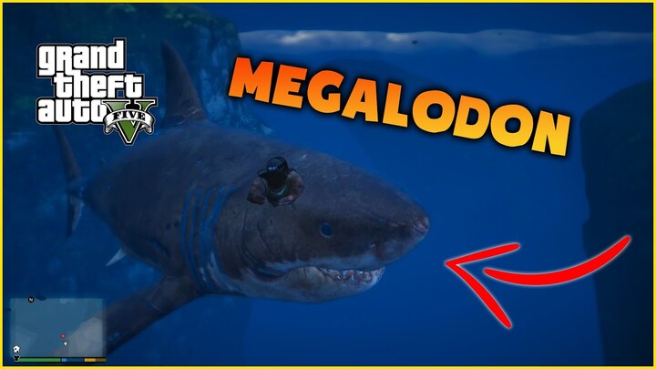 Franklin Hunting The Megalodon - Easter Eggs GTA 5 | Săn tìm siêu cá mập tiền sử