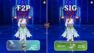 Nahida F2P vs Signature Weapon Comparison !! How much is the difference?? [ Genshin Impact