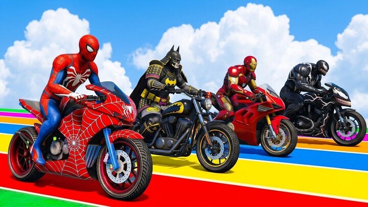 Spider-man Rescue batman vs iron ا  لرجل العنكبوت انقاذ باتمانman vs venom funny Game GTA 5 superher
