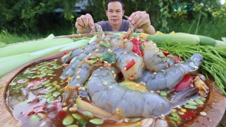 ตำกุ้งสดตัวใหญ่ๆเนื้อเด้งหวานฉ่ำ|ฮ่องป่ง Hongpong Channel