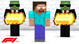 Monster School : HEROBRINE vs F1 RACE - Funny Minecraft Animation