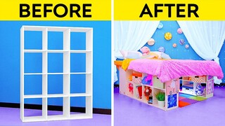 CUTE ROOM MAKEOVER FOR KIDS || Secret Room Under the Bed! Cool DIY Ideas and Tricks by 123 GO!