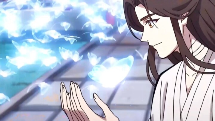 ในฉากที่มีชื่อเสียงของ Tianguan Huacheng ได้พา Xie Lian ออกไปด้วยพลังที่ครอบงำ