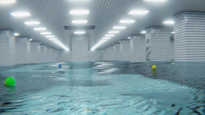 What a scary swimming pool