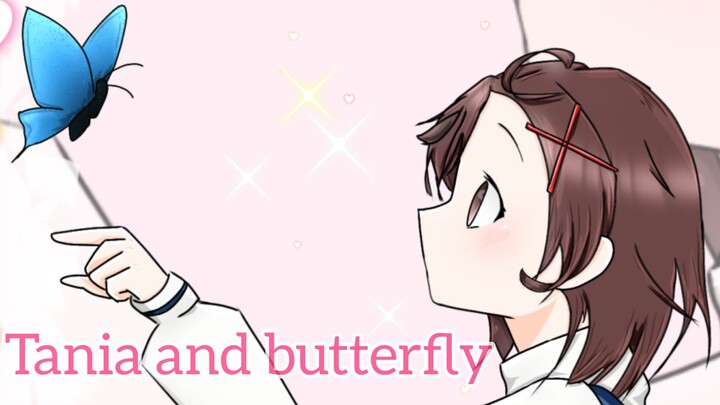Tania and butterfly 🦋 [ cute ]