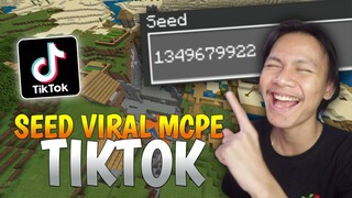 MENCOBA SEED MCPE YANG VIRAL DI TIKTOK, Spawn di atas STRONGHOLD dan 14 Villages !!! Gilaaa😱 #19