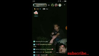 Uji nyali live bigo.. Kuntilanak terbang di belakang wawan ompong.